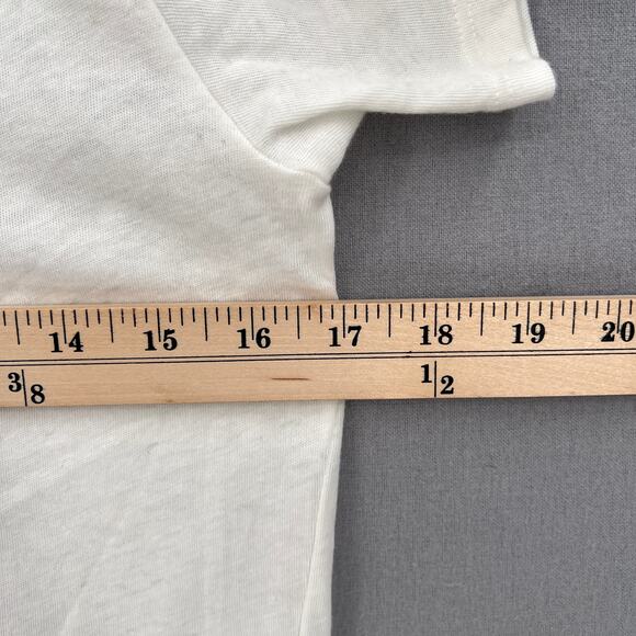 ENZA COSTA Cashmere Loose Short Sleeve Tee Womens XS Cream Crew Neck Relaxed NEW - Picture 12 of 13